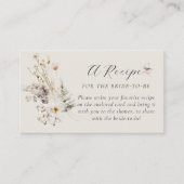 Wildblume Boho Rustikales Brautparty Rezept Begleitkarte (Vorderseite)