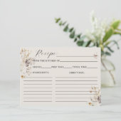 Wildblume Boho Rustikales Brautparty Rezept Einladung (Stehend Vorderseite)