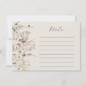 Wildblume Boho Rustikales Brautparty Rezept Einladung (Rückseite)