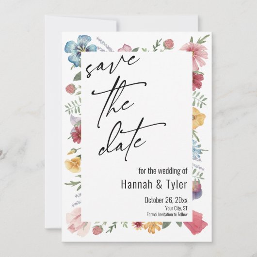 Wildblume Boho Save The Date (Vorderseite)