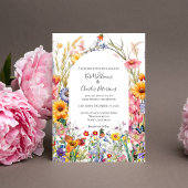 Wildblume Boho schicke Blumenkranz Hochzeit einlad Einladung