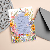 Wildblume Boho schicke Blumenkranz Hochzeit einlad Einladung