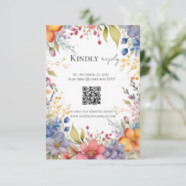 Wildblume boho schicke Blumenkranz uAwg RSVP Karte