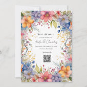Wildblume boho schicke Kranz Save the Date einlade Einladung (Vorderseite)