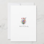 Wildblume boho schicke Kranz Save the Date einlade Einladung (Rückseite)