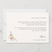 Wildblume Boho Script Wedding Foto Dankeskarte (Rückseite)