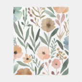 Wildblume Boho Soft Pastell Spring Fleecedecke (Vorderseite)