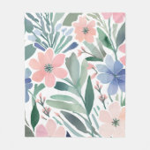 Wildblume Boho Soft Pastell Spring Fleecedecke (Vorderseite)