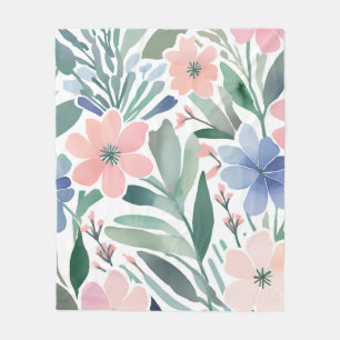 Wildblume Boho Soft Pastell Spring Fleecedecke