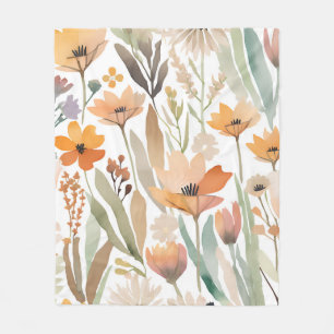 Wildblume Boho Soft Pastell Spring Fleecedecke