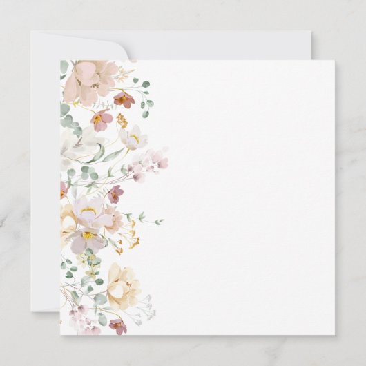 Wildblume Boho Spring Rustikales Florenz Brautpart Einladung (Rückseite)