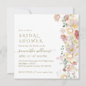 Wildblume Boho Spring Rustikales Florenz Brautpart Einladung (Vorderseite)