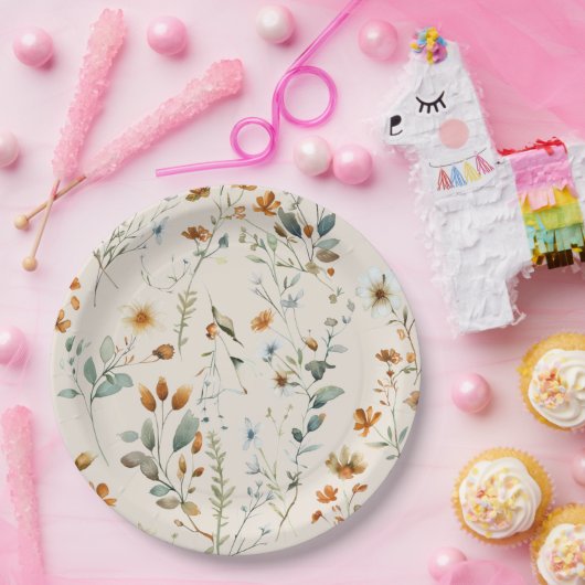 Wildblume boho Stil Party Pappteller (Party)