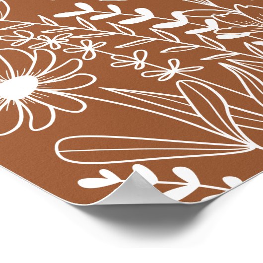 Wildblume Boho Terracotta Wedding Willkommen Poster (Ecke)