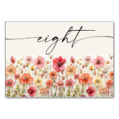 Wildblume Boho Tischkarten Nummer acht Tischnummer (Rückseite)