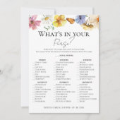 Wildblume Boho Was ist in Ihrer Spielkarte? Einladung (Vorderseite)