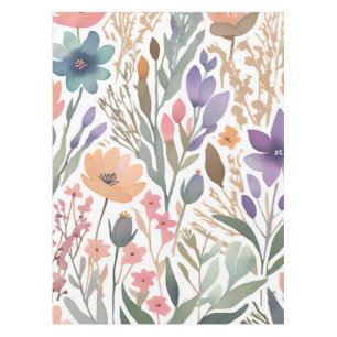 Wildblume Boho Wasserfarben Pastel Blumendekor Tischdecke