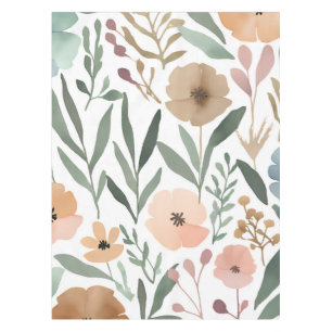 Wildblume Boho Wasserfarben Pastel Blumendekor Tischdecke
