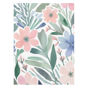 Wildblume Boho Wasserfarben Pastel Blumendekor Tischdecke
