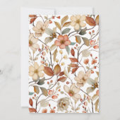 Wildblume Boho Watercolor Kinderdusche Einladung (Rückseite)