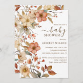 Wildblume Boho Watercolor Kinderdusche Einladung (Vorne/Hinten)