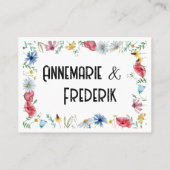 Wildblume Boho Watercolor Platzkarte (Rückseite)