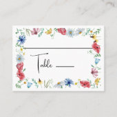 Wildblume Boho Watercolor Platzkarte (Vorderseite)
