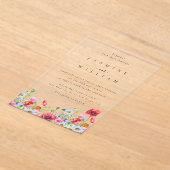 Wildblume Boho Wedding Acryleinladungen (Ablage )