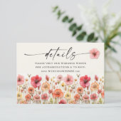 Wildblume Boho Wedding Detail Website Beipackkarte Begleitkarte (Stehend Vorderseite)