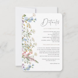 Wildblume Boho Wedding Details Card Einladung