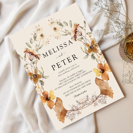 Wildblume Boho Wedding Einladung