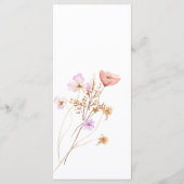 Wildblume Boho Wedding Menu Menükarte (Rückseite)