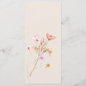 Wildblume Boho Wedding Menu Menükarte (Rückseite)