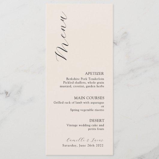 Wildblume Boho Wedding Menu Menükarte (Vorderseite)