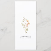 Wildblume Boho Wedding Menu Menükarte (Rückseite)