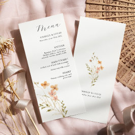 Wildblume Boho Wedding Menu Menükarte