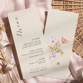 Wildblume Boho Wedding Menu Menükarte