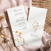 Wildblume Boho Wedding Menu Menükarte