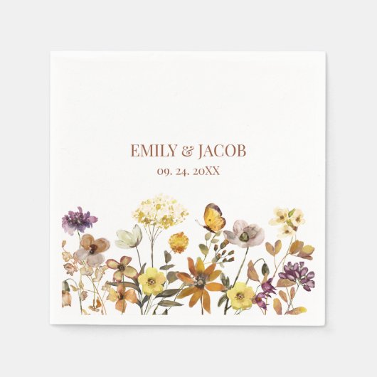 Wildblume Boho Wedding Napkins Serviette (Vorderseite)
