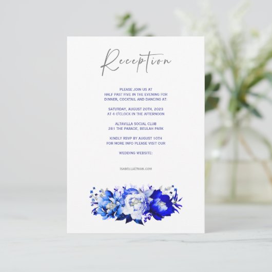 Wildblume Boho Wedding Reception Card Einladung (Stehend Vorderseite)
