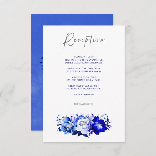 Wildblume Boho Wedding Reception Card Einladung (Vorne/Hinten)