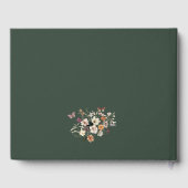 Wildblume Boho Wedding Royal Green Pastel Gästebuch (Rückseite)