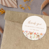 Wildblume Boho Wedding Runder Aufkleber