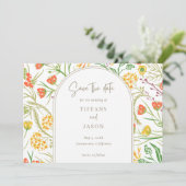 Wildblume Boho Wedding Save The Date (Stehend Vorderseite)
