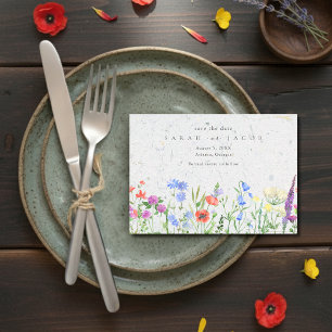 Wildblume Boho Wedding speichert das Datum Save The Date