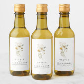 Wildblume Boho Weinetikett (Flaschen)