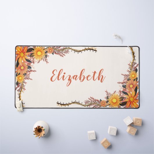 Wildblume Boho Yellow Orange Personal Schreibtischunterlage (Kindertisch)