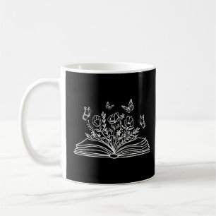 Wildblume Book Reading Book Butterfly Kaffeetasse
