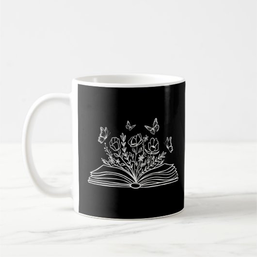 Wildblume Book Reading Book Butterfly Kaffeetasse (Links)