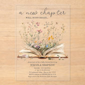 Wildblume | Book Theme Baby Shower Acryleinladungen (Vorderseite)